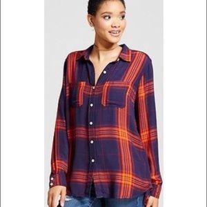 Mossimo Supply Co. Plaid Flannel Boyfriend Shirt